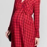 Ingrid and Isabel Red & Black Maternity Plaid Dress/Top “Shacket” Collared Size undefined Photo 0