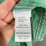Frank & Eileen  Light Green 100% Linen V Neck Button Down Shirt Women's Size L Photo 8