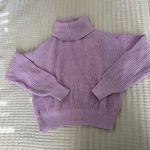 Oversized knitted purple sweater turtle neck Size M Photo 0