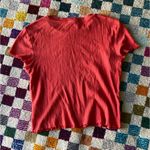 Urban Outfitters lettuce hem baby tee crop top coral red medium Photo 2
