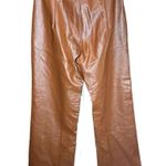 Princess Polly  cognac brown wide leg faux leather high rise pants sz 10 Photo 1