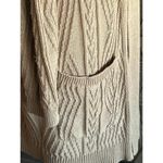 st. john's bay  Womens Cardigan Large Tan Long Open Knit Front Pockets Photo 3