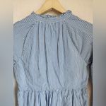 J.Crew  blue and white pinstriped long sleeve tiered dress with pockets lined xs Photo 4