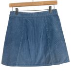 Forever 21  Mini Skirt Womens XS Dusty Blue Corduroy Snap Button High Rise Retro Photo 2