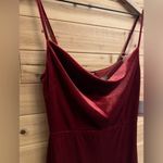 NWT Taylor Size 2/XS Strappy Red Orange Cowlneck Velvet Midi Dress Photo 5