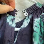 Sea New York Aveline Tie Dye Print Pintucked Tank Top in teal Blue Photo 9