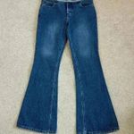 Mudd Blue Vintage Denim Frayed Waist Flared Jeans Mid Rise Cotton Size 7 Junior Photo 0