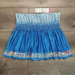 Lucky In Love 14” Paradise Smocked High Waist Blue‎ Print Tennis Skirt Size M Blue Size M Photo 2