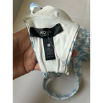 Aqua Swim Bikini Swimsuit Top Blue & White Houndstooth print NWT Size M Photo 3