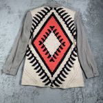 Davi & Dani Utility Jacket Womens M Gray Aztec Southwestern Back Shacket Boho Photo 2