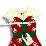 'Tis the Season Nordic Faux Fur Ugly Christmas Sweater Dress Medium Stretchy Photo 5
