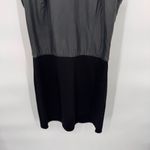 Helmut Lang  Gala Combo Dress Womens Large Black Lamb Leather Exposed Zipper FLAW Photo 2
