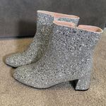 Women’s Silver Glitter Covered Chunky Heeled Party Boots Zipper Size 11.5 NEW Silver Photo 3
