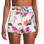 La Blanca Paradise Print High Rise 3” Swim Board Shorts White Pink Size XS Photo 0