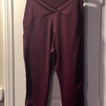 Maternity Maacie Maroon Full Panel Activewear Leggings Pockets Size XL EUC #7589 Photo 5