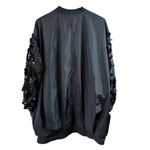Marigold Shadows Black Oversized Sequin Sleeve Bomber Jacket Women’s OS One Size Size undefined Photo 3
