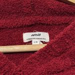 Aerie  Marshmallow Fuzzy Hoodie Size Large Red cozy fall winter sweater Photo 3