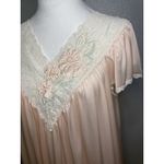 VTG Shadowline Peignoir Set M Pastel Pink Lace Robe Nightgown 70's Romantic Size M Photo 10