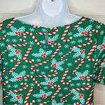 Modcloth  Delightful Demeanor Christmas Blouse Candy Cane Green Red M NWT Photo 8