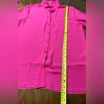 Chico's Chico’s Long Sleeve Button Up Chiffon Hot Pink Office Size 0 US 4/6 Small Photo 4
