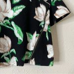 Anthropologie  Postmark Black Floral Kobus Magnolia Zipper Top Size Medium Photo 3
