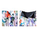 Elie Tahari Nordstrom Watercolor Skirt Size 12 A Line Back Zip Pleats Ar… White Photo 6