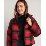Old Navy NWOT Water-Resistant Frost Free Short Puffer Jacket Buffalo Plaid Photo 1