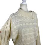 PHILOSOPHY DI LORENZO SERAFINI Pearl Embellished Cable Knit Boxy Sweater Size 4 White Photo 10