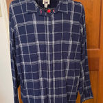 st. john's bay 🛍️🛍️🛍️BOGOHO🛍️🛍️🛍️St. John’s Bay Dark Blue Checkered Button Down Shirt—XXL Photo 0