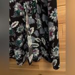 Loft NWT  Size 12 Viscose Dark Floral Leaf V Neck Long Sleeve Midi Dress Photo 4