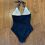 La Blanca black and white geometricāruched side halter one piece size 8 Photo 6