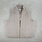 Joie  Reversible Cable Knit Puffer Vest Women’s M Beige Oatmeal Zip Mock Neck Photo 9