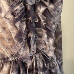 Rebecca Taylor Grey Floral Ruffle Blouse Photo 2