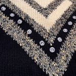 VTG FlatTop Y2K 80s Rhinestone Sweater XS Sixteen Candles 90s Black Angora Blend Photo 3