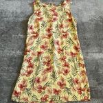 Tahiti Reef Club Dress Womens Large Yellow Pink Hawaiian Floral Beach Tropical Photo 0