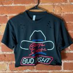 George Strait Bud Light Crop Top Black Size M Photo 0