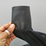 Madison Marcus  Black Silk & Lace Button Down Top Leather Trim XS Photo 4