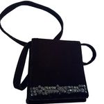 Kenneth Cole Reaction Black Velvet Purse With Sequin Accents Photo 0