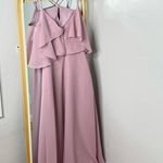 Sorella Vita  dusty rose high neck flutter sleeve chiffon dress Photo 5