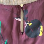 Chaus Floral Burgundy Fluted Sleeve Blouse M Purple Size M Photo 7