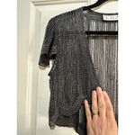 Scala Vintage  Black beaded Open Front Sheer Size Medium Photo 2