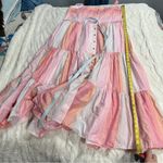 Tanya Taylor Size 16 Pink Tiered Claire Sun dress Pastel Stripe Coastal Wedding Photo 13