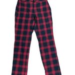 J.Jill Premium Bi-Stretch Pants Size 2 Petite Red Black Buffalo Plaid 26X30 Photo 0