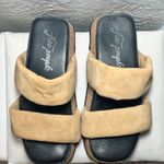 Free People ‎ Fairmont Women's 8 Platform Slide Sandals Suede Cork Beige Size 38 Photo 2