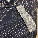 John Mark  Embroidered Lined Jacket Blue Cream Sz XL Contrast Cuff Lagenlook Photo 7