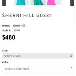 Sherri Hill Emerald Green Backless Gown Photo 3