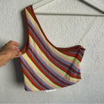 27 Miles One Shoulder Striped Asymmetrical Women Top Brown Photo 1