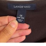 Lands' End Brown Polka Dot Career Casual Fit & Flare Knit Stretch Dress 1X Photo 4