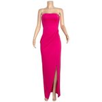 NBD  Lucilda High Slit Strapless Gown, Hot Pink, Medium Photo 3