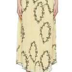 Ganni NWT Georgette Floral Pleated Yellow Chiffon Midi Skirt 42 US 10/12 Photo 0